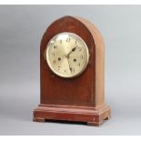 Gustav Becker, a striking mantel clock with 14cm silvered dial and Roman numerals contained in a