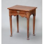 A 17th Century style oak side table fitted a drawer raised on club supports 68cm h x 56cm w x 41cm