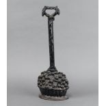 A Victorian cast iron doorstop in the form of a basket of fruit 43cm h x 15cm w x 6cm d