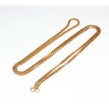 An 18ct yellow gold box link necklace 26 grams, 73cm