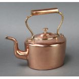 A Victorian oval copper kettle 24cm x 27cm x 16cm