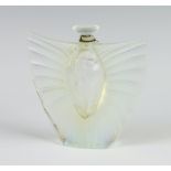 A modern Lalique Sylphide opaline scent bottle and stopper with plastic label to base, boxed 12.