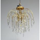 A gilt metal and glass light fitting 34cm h x 30cm w