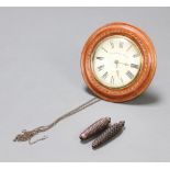 A 19th Century Postmans alarm clock the 22cm painted dial with Roman numerals marked Beringer