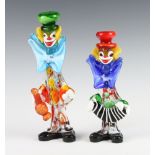 Two Murano glass clowns 26cm and 30cm