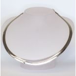 A white metal 14K flat link necklace 16 grams