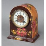 AD Mougin, a Victorian 8 day mantel clock with 8cm circular dial and Arabic numerals, contained in