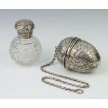 A Continental 800 standard ovoid tea infuser/pommander 7cm, 90 grams together with a mounted scent
