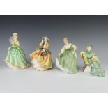 Four Royal Doulton figures - Top O' The Hill new colourway ICC offer 1988, Ascot HN2356, Elizabeth