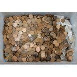 A large quantity of United Kingdom pennies and half pennies and other coinage
