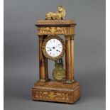 Japy Freres, a 19th Century French striking on bell portico clock having an enamelled dial with