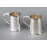 Two silver plated RAMC presentation mugs with engraved inscription