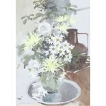 ** John Yardley born 1933, watercolour signed, a still life vase of flowers 49.5cm x 35.5cm