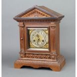 Jerome, an Edwardian 8 day striking bracket clock with 13cm gilt dial, silvered chapter ring and