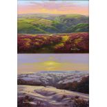 ** Donald Ayres, born 1938, oils on board, a pair, signed "Sunset in Devon" and "Snow in Devon",