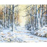 Alan King, oil on canvas signed "Winter Wonderland" with certificate 39cm x 50cm