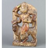 An 18th/19th Century Indian carved and painted stone figure of Shiva 37cm h x 20cm w x 5cm d This