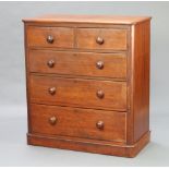 A Victorian mahogany D shaped chest of 2 short and 3 long drawers with tore handles 109cm h x