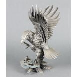 Franklin Mint, After Brunell a pewter figure from The Bald Eagle Series "Guardian Of The Raging
