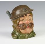 A Royal Staffordshire Pottery Bruce Bairnsfather "Old Bill" character jug with printed marks 12cm