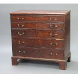 A 19th Century mahogany secretaire chest, the well fitted secretaire drawer above 3 drawers,