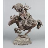 Franklin Mint, after Buck McCain, a bronze figure "Plains Warrior" study of a Native American