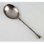 A Charles I style silver seal top spoon, makers mark RC, rubbed marks, 47.6 grams, 16.5cm