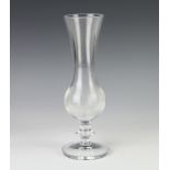 A Daum clear crystal vase of baluster form on waisted neck 28cm