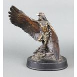 Franklin Mint, after Don Garrett, a bronze figure "One With The Eagle" 30cm x 32cm x 14cm