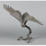 Franklin Mint, after Ronald Van Ruyckevelt a bronze figure of an eagle with wings outstretched