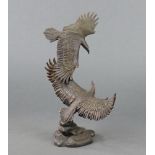 Franklin Mint, after Ronald Van Ruyckevelt, a bronze figure group "Guardians of The Sky" study of