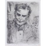 Walter Richard Sickert (1860-1942), etching signed in pencil, study of Henry Rayner 21.5cm x 17cm