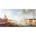 20th Century oil on canvas unsigned, extensive view of the Grand Canal Venice 49cm x 100cm,