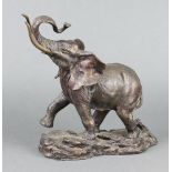 Franklin Mint for the African Wildlife Foundation, a bronze figure an elephant "Giant of Strength"