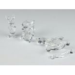 A Swarovski Crystal figure of Piglet by Mario Dilitz 910000082 6cm, ditto Bambi Series Flower