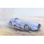 ** John A Bryan De Grineau (1882-1957) watercolour signed and inscribed "The Motor" Copyright