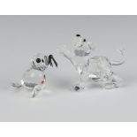 A Swarovski Crystal figure Lion Cub 760300001 and a seal with button nose 76630460000 both by Adi