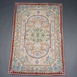 A floral stitched Kashmiri panel 180cm x 114cm