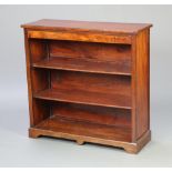 A 19th Century bleached mahogany bookcase fitted shelves, raised on bracket feet 89cm h x 91cm w x