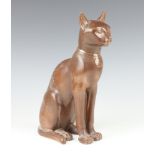 A rare Lladro brown glazed model of an Egyptian cat by Vicente Martinez (1983-1985) with printed and