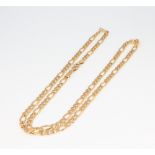 A 9ct yellow gold flat link necklace 50cm, 10.6 grams