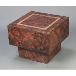 An Art Deco style square walnut finished occasional table 45cm h x 55cm w x 55cm Contact marks and