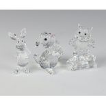 A Swarovski Crystal figure Piglet modelled by Mario Dilitz 910000082 6cm, Thumper by Mario Dilitz