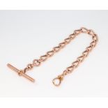 A 9ct yellow gold Albert with T bar and clasp, 24.9 grams