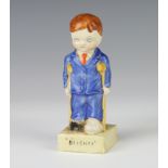 A Savoy China style porcelain figure of a wounded soldier in demob suit "Blighty" 12.5cm There is