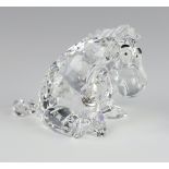 A Swarovski Crystal figure of Eeyore modelled by Mario Dilitz 910000081 7cm, boxed
