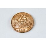 A 1903 GOLD HALF SOVEREIGN, Edward VII, approx 4 grams.