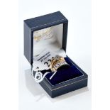 A 9CT GOLD DIAMOND SET KEY PATTERN RING, size Q, and a 9ct gold illusion set diamond RING, size P,