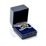 A 9CT GOLD SPINEL SET ETERNITY RING size N 1/2, and a 9ct gold Emerald and faux diamond RING,