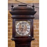 AN EARLY 20th CENTURY OAK 8 DAY LONGCASE CLOCK,